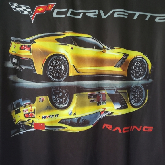 Corvette Shirt Mens Size XL Black Short Sleeve Back Graphic Vette Cars - Picture 2 of 4